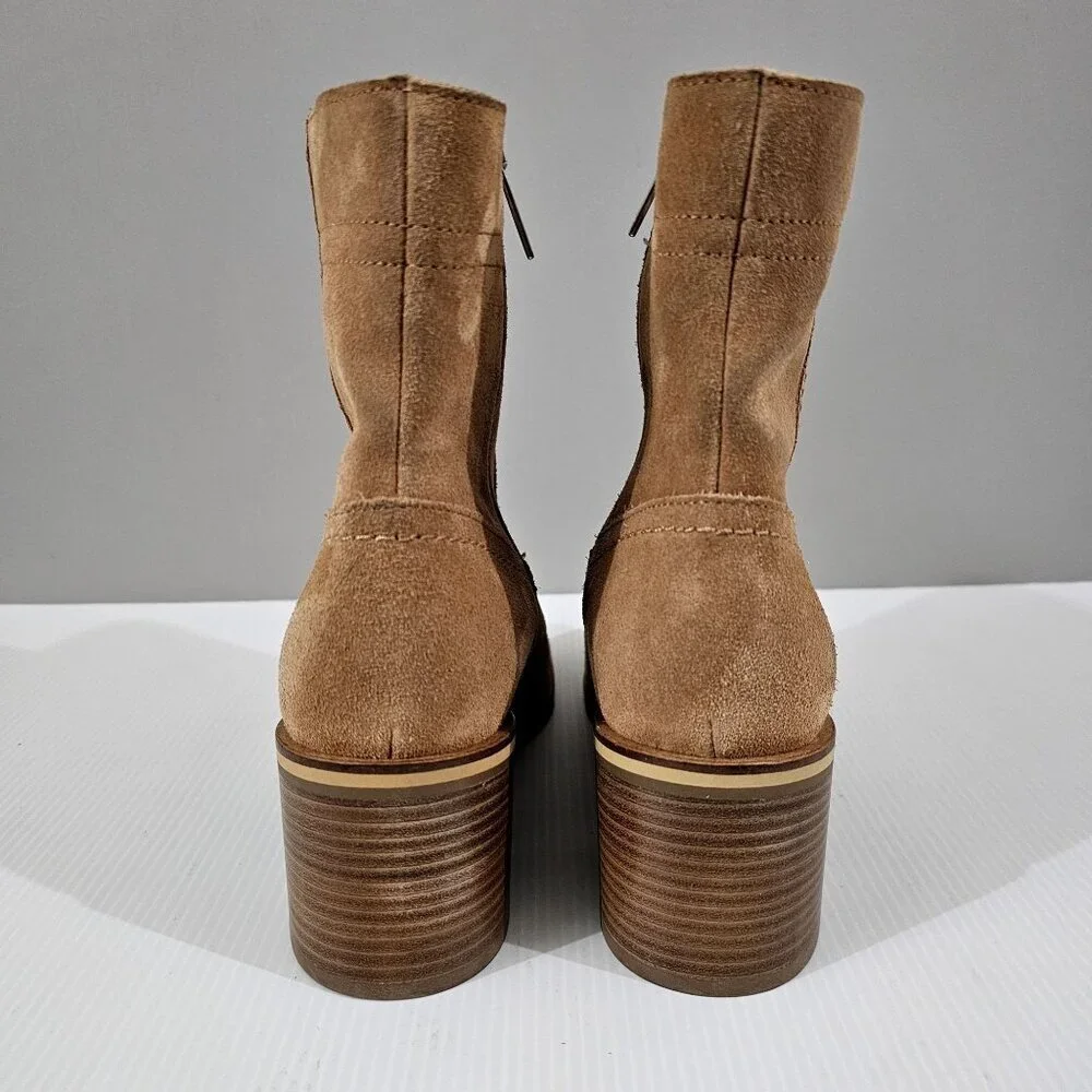 Aquatalia Bellamy Ankle Boot Womens 9.5 Brown Suede Water Resistant Designer NEW